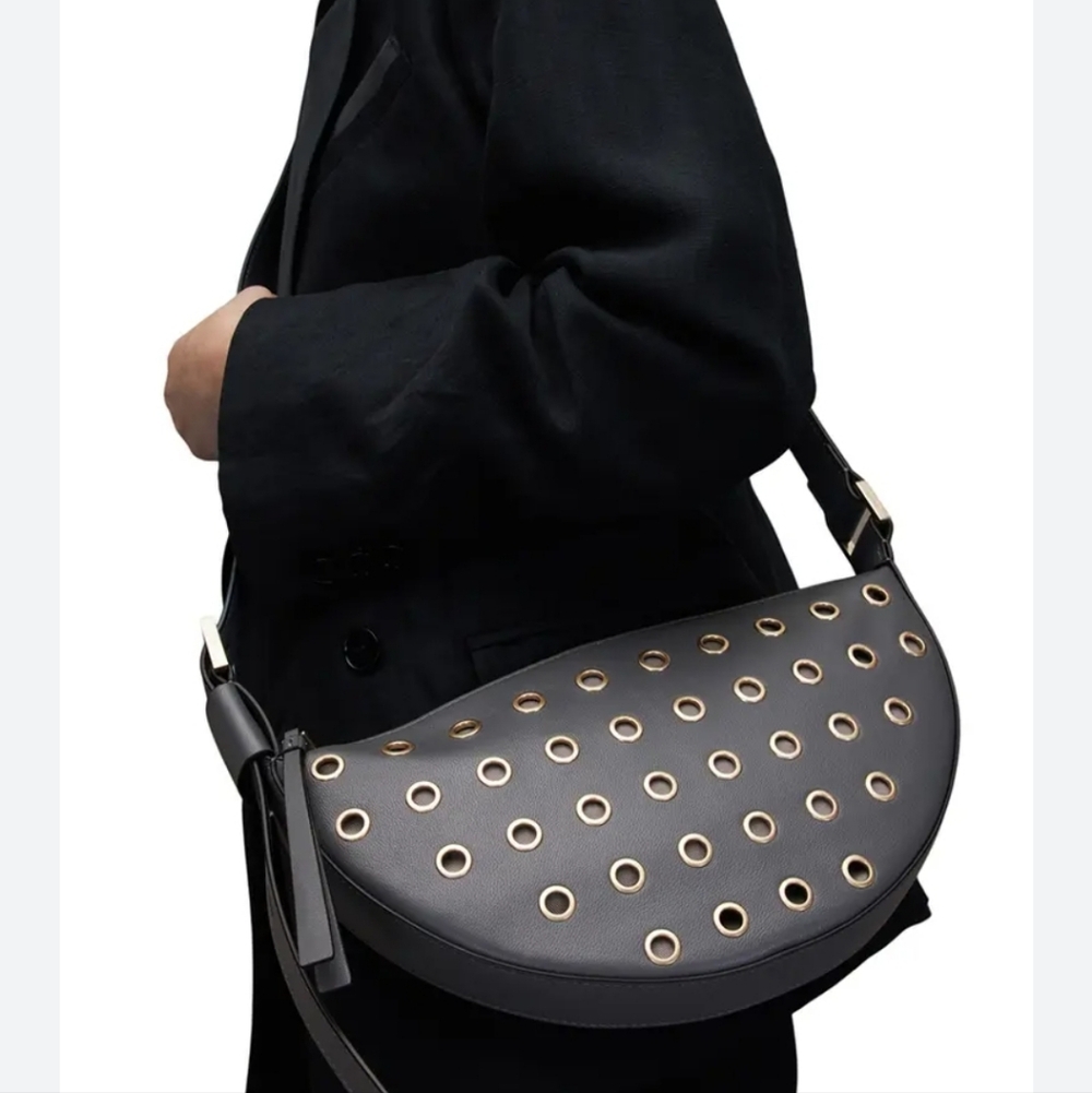 All Saints Half Moon Eyelet Crossbody